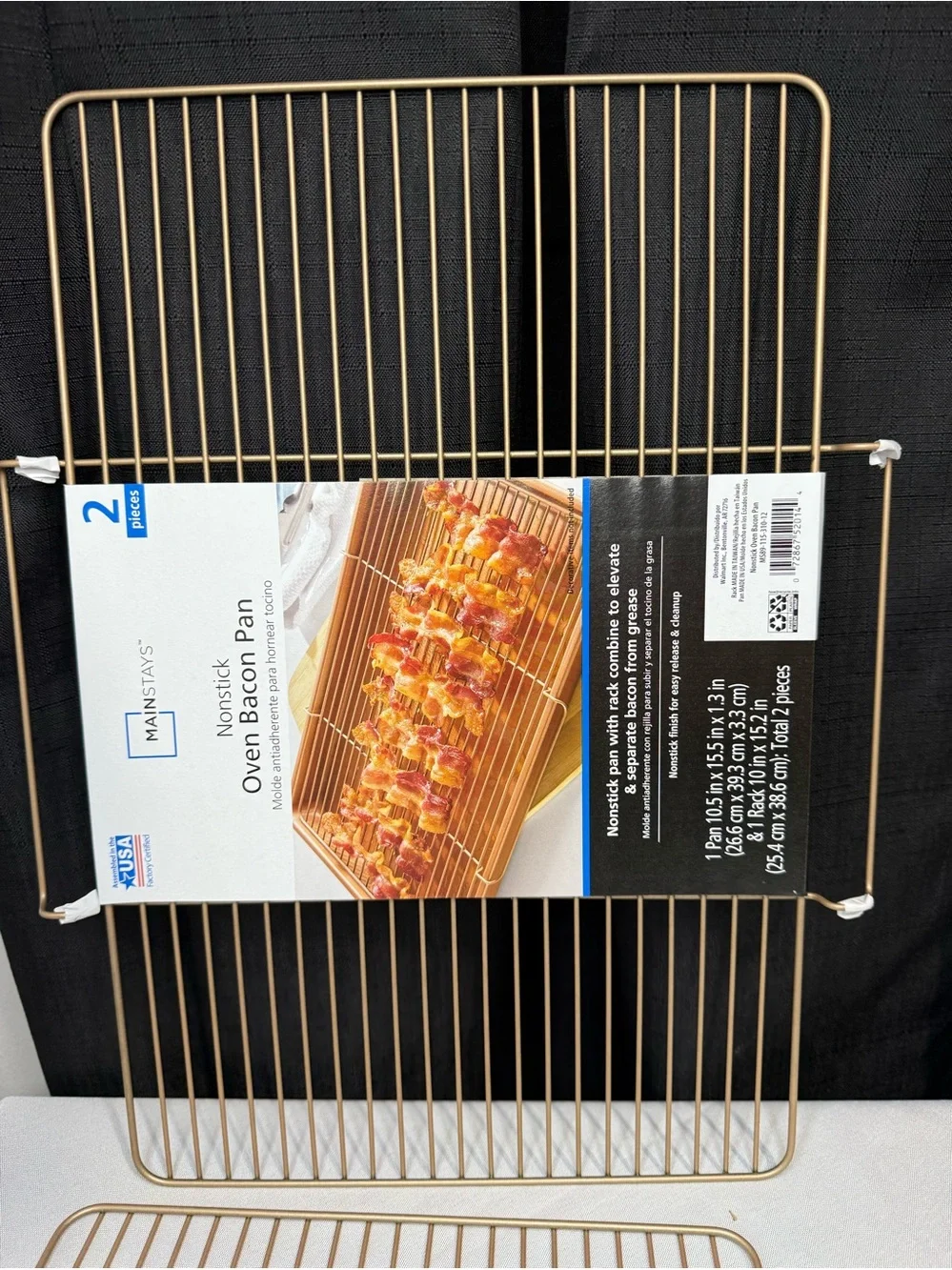 Mainstays Bacon Gold Oven Racks - 2 Pack - Fits 10.5x15.5x1.3 Pan